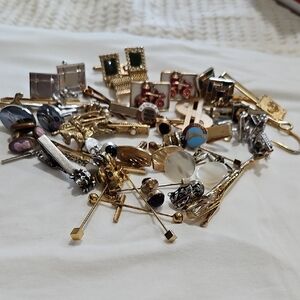 Mixed Lot Men's Tie Clips/Pins, Cufflinks